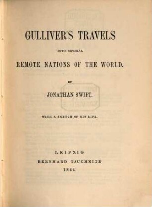 Gulliver's travels into several remote nations of the world