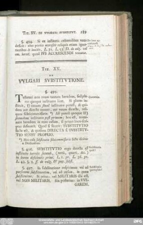 Tit. XV. De Vulgari Substitutione.