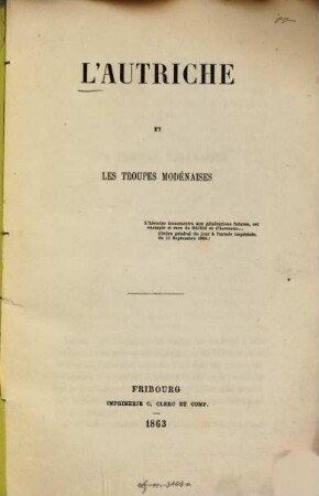 L' autriche et les troupe Modénaises