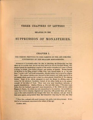 Three chapters of letters relating to the suppression of monasteries