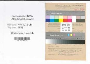 Entnazifizierung Heinrich Kortemeier , geb. 20.12.1897 (Buchhalter)