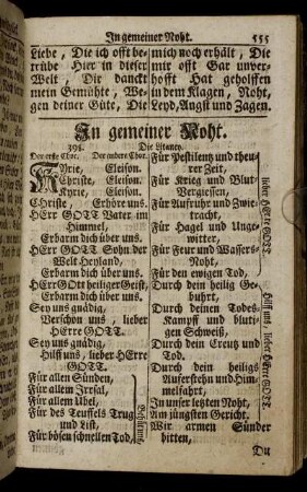 In gemeiner Noth. - In Krieges- Zeiten und um Friede.