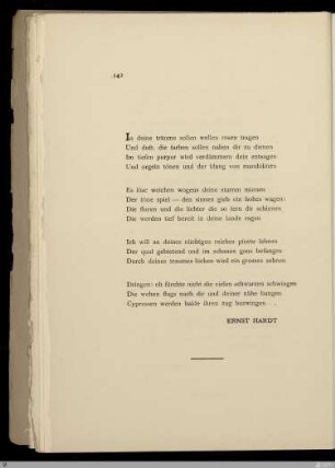 In deine träume sollen wellen rosen tragen / Ernst Hardt