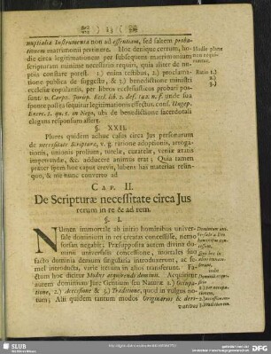 Cap. II. De Scripturae necessitate circa Jus rerum in re & ad rem