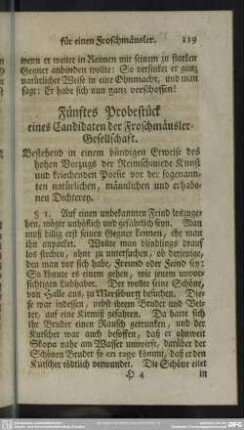 Fünftes Probestück eines Candidaten der Froschmäusler-Gesellschaft
