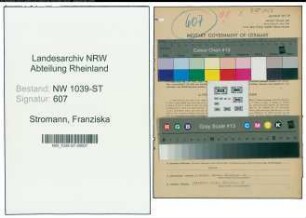 Entnazifizierung Franziska Stromann , geb. 06.01.1905 (Angestellte)