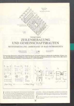 Zeilenbebauung und Gemeinschaftsbauten. Mustersiedlung "Birkmahd" in Bad Wörishofen (Schulten)