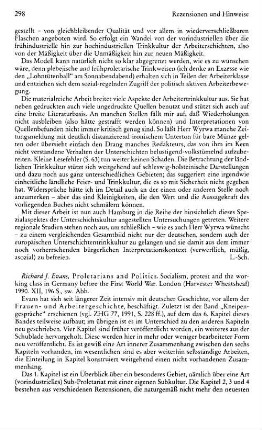 Evans, Richard J. :: Proletarians and politics, socialism, protest and the working class in Germany before the First World War : London, Harvester Wheatsheaf, 1990