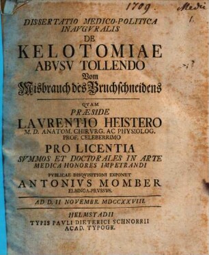 Diss. ... inaug. de kelotomiae abusu tollendo