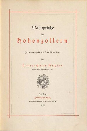 Wahlsprüche der Hohenzollern