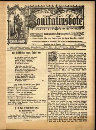 Erste Ausgabe vom Sonntag, den 03. Januar 1904.