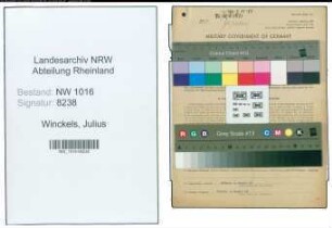 Entnazifizierung Julius Winckels , geb. 06.04.1872 (Geschaeftsinhaber)