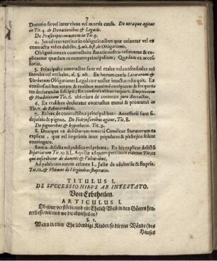 Titulus I. De Successionibus Ab Intestato. Von Erbtheilen