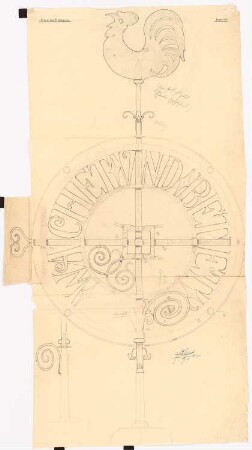 Evangelische Kirche, Berlin-Nikolassee: Detail der Ostgiebelbekrönung 1:1; Zahlenangaben