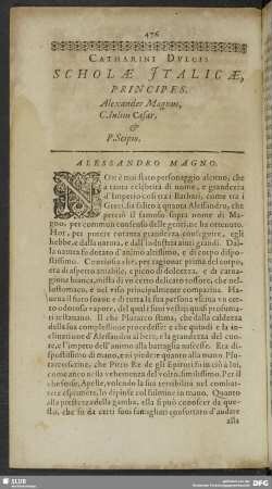 Catharini Dulcis Scholae Italicae, Principes