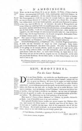XXIV. Hooftdeel. Van den Cancer Barbatus
