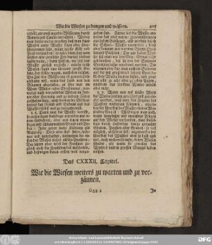Das CXXXII. Capitel. Wie die Wiesen weiters zu warten und zu verzäunen.