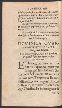 Dominica Quarta Adventus Domini ...