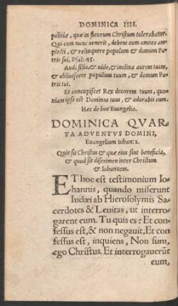 Dominica Quarta Adventus Domini ...