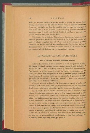 De Rafael García Etcheverry poe el Colegio Nacional Mariano Moreno