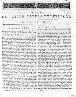 Ansichten des Rheinbundes, Briefe zweyer Staatsmänner. Göttingen, b. Dankwerts. 1808. XXII. und 168 S. 8.