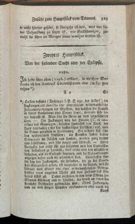 Zweytes Hauptstück. Von der fallenden Sucht oder der Epilepsie.