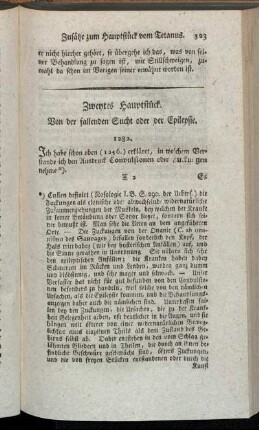 Zweytes Hauptstück. Von der fallenden Sucht oder der Epilepsie.