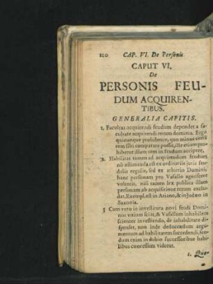 Caput VI. De Personis Feudum Acquirentibus.