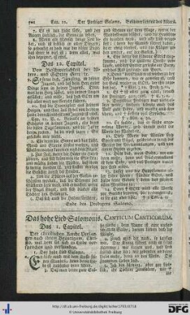 Das Hohelied Salomonis.