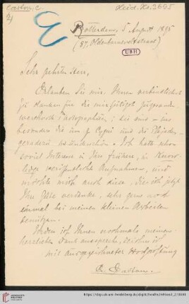 Briefe von Cornelis Easton an Max Wolf: Brief von Cornelis Easton an Max Wolf