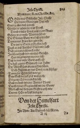 Von der Himelfart Jesu Christi.