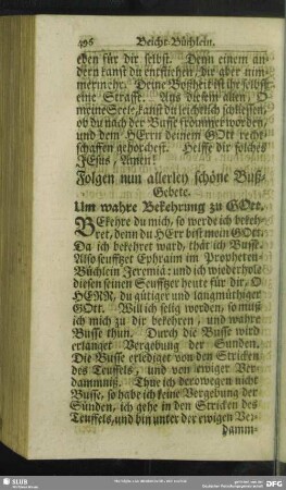 Folgen nun allerley schöne Buß-Gebete