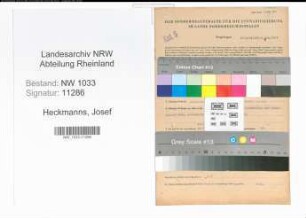 Entnazifizierung Josef Heckmanns , geb. 03.02.1922 (Polizeibeamter)