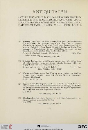 Antiquitäten (Nr. 191-254)