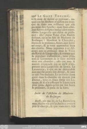 Suite de l'Histoire de Madame de Boisanger.