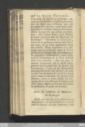 Suite de l'Histoire de Madame de Boisanger.