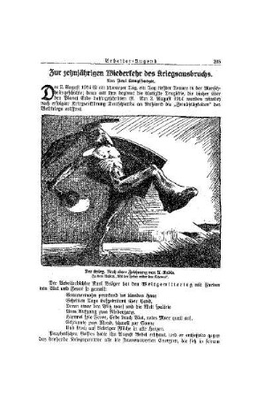 Zur zehnjährigen Wiederkehr des Kriegsausbruchs