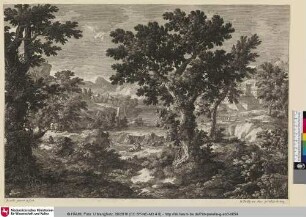[Waldlandschaft mit Fluss und Stadt im Hintergrund]