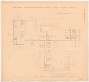 Nachrichtentechnische Institute der Technischen Universität Berlin Vorentwurf F: Grundriss EG mit 1.OG Technische Akustik, 1:200, (von Inv.nr. 39800, früherer Zustand)