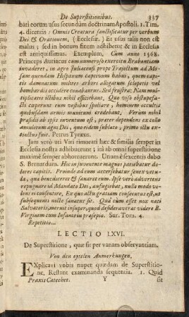 337-346, Lectio LXVI. De Superstitione, quae sit per vanam observantiam. - Lectio LXVII. De Benedictionibus Ecclesiae.