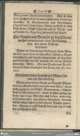 Ein sonderliches bewehrtes Mittel für eine alte Verrenckung