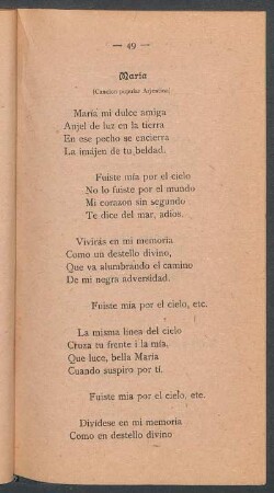 María : (Canción popular Arjentina)