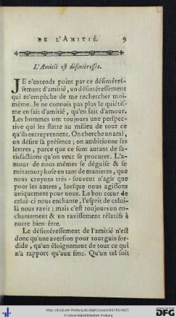 L’Amitié est désintéressée.
