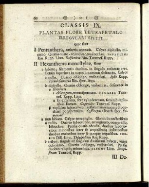Classis IX. Plantas Flore Tetrapetalo Irregulari Sistit ...
