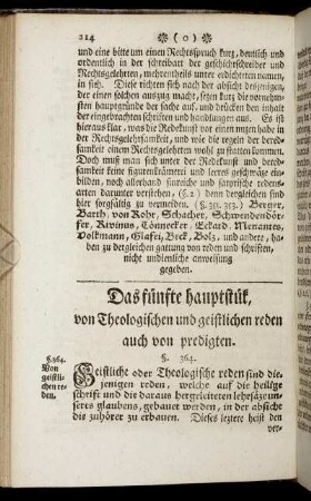 Das fünfte hauptstük, von Theologischen und geistlichen reden auch von predigten.