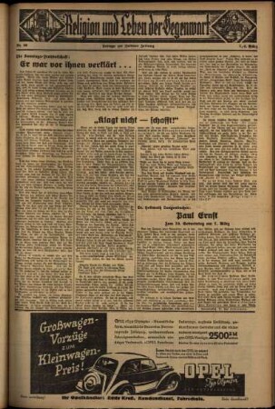 Dritte Ausgabe vom Sonntag, den 08. März 1936.