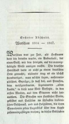 Sechster Abschnitt Warschau 1804 - 1807