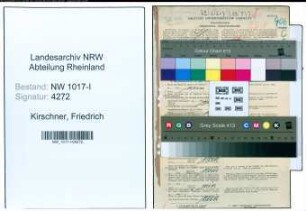 Entnazifizierung Friedrich Kirschner , geb. 24.01.1900 (Lehrer)