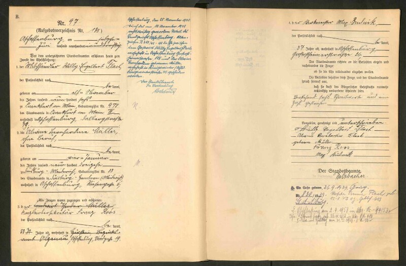 Standesamtsbuch der Stadt Aschaffenburg: Eheschließungen 252/1930 - 130/1931