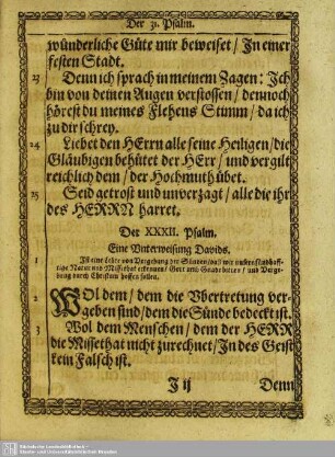 Der XXXII. Psalm